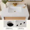 92cm Single Bathroom Vanity with Ceramic Sink, Sintered Stone Top