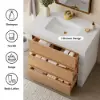 92cm Single Bathroom Vanity with Ceramic Sink, Sintered Stone Top