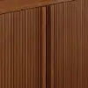 Lineva Mid Century 64" Walnut Wood Fluted Sideboard with Storage & Adjustable Shelves