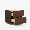 Hovra 2-Drawer Nightstand with Charging Station & Travertine Sintered Stone Top