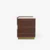 Hovra 2-Drawer Nightstand with Charging Station & Travertine Sintered Stone Top