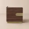 Hovra 2-Drawer Nightstand with Charging Station & Travertine Sintered Stone Top