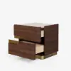 Horva 2-Drawer Nightstand with Charging Station & Travertine Sintered Stone Top
