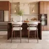 Modern Walnut Boucle Counter Stool with Wooden Legs, 1 Piece