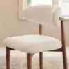 Modern Walnut Boucle Counter Stool with Wooden Legs, 1 Piece
