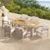 Tevara 6-Person Rectangle Teak & Aluminium Outdoor Patio Dining Table in Sand