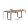 Tevara 6-Person Rectangle Teak & Aluminium Outdoor Patio Dining Table in Sand