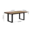 Tevara 6-Person Rectangle Teak & Aluminium Outdoor Patio Dining Table in Dark Gray
