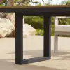 Tevara 6-Person Rectangle Teak & Aluminium Outdoor Patio Dining Table in Dark Gray