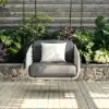 Cocaro Outdoor Rope Weave Aluminium Swing Chair with Cushion for 1 in Grey