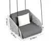 Cocaro Outdoor Rope Weave Aluminium Swing Chair with Cushion for 1 in Grey