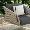 Cocaro Outdoor Rope Weave Aluminium Swing Chair with Cushion for 1 in Grey