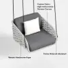 Cocaro Outdoor Rope Weave Aluminium Swing Chair with Cushion for 1 in Grey