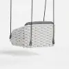 Cocaro Outdoor Rope Weave Aluminium Swing Chair with Cushion for 1 in Grey