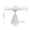 Modern 39" Round Matte Travertine Sintered Stone Dining Table, Seats 2