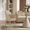Modern 39" Round Matte Travertine Sintered Stone Dining Table, Seats 2