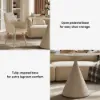 Modern 39" Round Matte Travertine Sintered Stone Dining Table, Seats 2