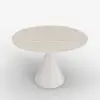 Modern 39" Round Matte Travertine Sintered Stone Dining Table, Seats 2