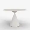 Modern 39" Round Matte Travertine Sintered Stone Dining Table, Seats 2