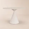Modern 39" Round Matte Travertine Sintered Stone Dining Table, Seats 2