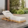 Flutera Outdoor Aluminium Adjustable Fluted Lounge Chaise in Warm White