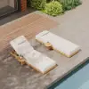 Flutera Outdoor Aluminium Adjustable Fluted Lounge Chaise in Warm White