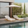 Flutera Outdoor Aluminium Adjustable Fluted Lounge Chaise in Warm White