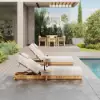 Flutera Outdoor Aluminium Adjustable Fluted Lounge Chaise in Warm White