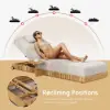Flutera Outdoor Aluminium Adjustable Fluted Lounge Chaise in Warm White