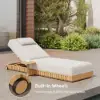 Flutera Outdoor Aluminium Adjustable Fluted Lounge Chaise in Warm White