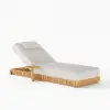 Flutera Outdoor Aluminium Adjustable Fluted Lounge Chaise in Warm White