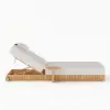 Flutera Outdoor Aluminium Adjustable Fluted Lounge Chaise in Warm White