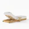 Flutera Outdoor Aluminium Adjustable Fluted Lounge Chaise in Warm White