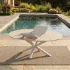 Outdoor Aluminium & Sintered Stone Extendable Dining Table in Sand