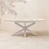 Outdoor Aluminium & Sintered Stone Extendable Dining Table in Sand