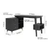 Picture of Ultic Matte Black L-Shaped Home Office Desk & Faux Leather Office Chair Set with Wheels