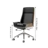 Picture of Ultic Matte Black L-Shaped Home Office Desk & Faux Leather Office Chair Set with Wheels