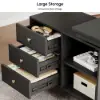 Picture of Ultic Matte Black L-Shaped Home Office Desk & Faux Leather Office Chair Set with Wheels