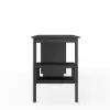 Picture of Ultic Matte Black L-Shaped Home Office Desk & Faux Leather Office Chair Set with Wheels