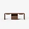 Walnut Double Desk with Drawers & 2 Black PU Leather Modern Home Office Chairs