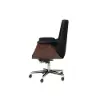 Walnut Double Desk with Drawers & 2 Black PU Leather Modern Home Office Chairs