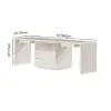White Double Desk with Drawers & 2 Ivory PU Leather Modern Home Office Chairs