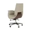 White Double Desk with Drawers & 2 Ivory PU Leather Modern Home Office Chairs