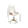 Walnut Curved Wooden Office Desk & Adjustable Swivel Executive Chair in Beige & Gold