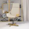 Walnut Curved Wooden Office Desk & Adjustable Swivel Executive Chair in Beige & Gold