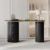 Matte Black Curved Wooden Office Desk & Adjustable Swivel Executive Chair in Black