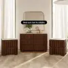 Picture of Florva Modern 47” Ash Wood 6 Drawer Dresser with Faux Travertine Sintered Stone Top