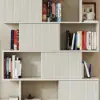 Picture of Modern 60" White Standing Office Desk & Sliding Door Etagere Bookshelf