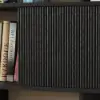 Modern 60" Black Standing Office Desk & Sliding Door Etagere Bookshelf