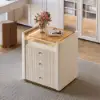 Picture of Vallux 29.5" Fluted Leather Closet Island 7 Drawer Dresser with Light & Jewellery Storage